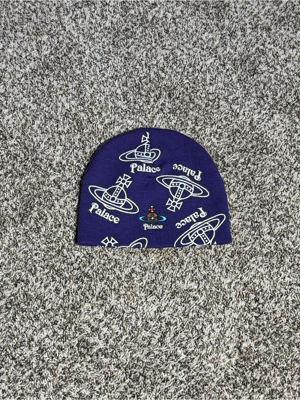 PALACE purple logo knit cap